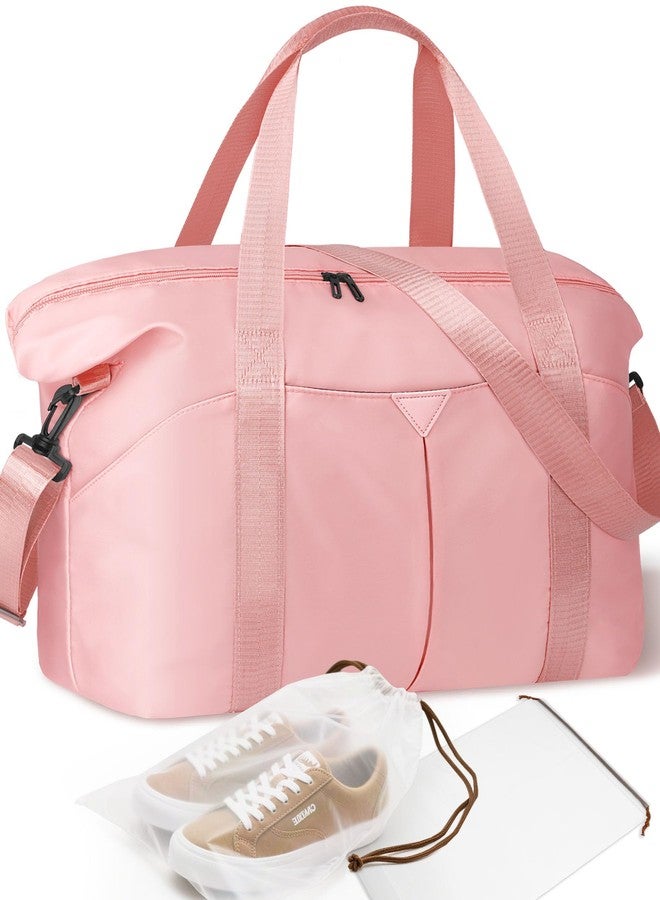 Magimack Duffle Bag for Travel, Carry-on Travel Bag with Trolley Sleeve, Sport Gym Bag for Women, Overnight Bag for Men, Hospital Bag for Labor and Delivery (Pink) - Image 1